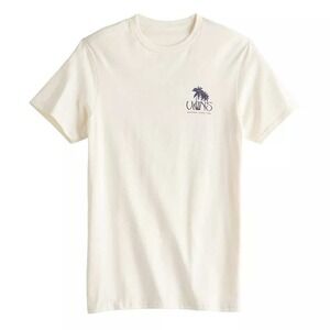 Vans Palm Tree Off The Wall Graphic Tee Cream Skater Surf Y2K Size M/L